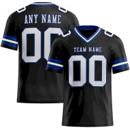 Custom Black White-Royal Mesh Authentic Football Jersey