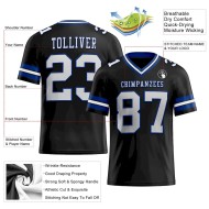 Custom Black White-Royal Mesh Authentic Football Jersey