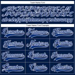 Custom Navy Royal-White Hockey Lace Neck Jersey