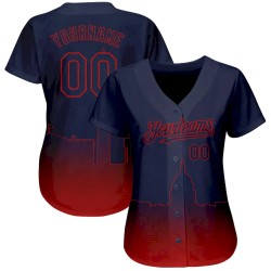 Custom Navy Red 3D Washington City Edition Fade Fashion Authentic Baseball Jersey Custom Navy Red 3D Washington City Edition Fade Fashion Authentic Baseball Jersey