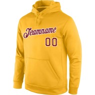 Custom Stitched Gold Crimson-White Sports Pullover Sweatshirt Hoodie