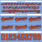 Custom Light Blue Orange-Navy Authentic Basketball Shorts