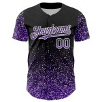 Custom Black Purple-White 3D Pattern Design Abstract Colorful Glittering Dot Authentic Baseball Jersey Custom Black Purple-White 3D Pattern Design Abstract Colorful Glittering Dot Authentic Baseball Jersey