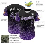 Custom Black Purple-White 3D Pattern Design Abstract Colorful Glittering Dot Authentic Baseball Jersey Custom Black Purple-White 3D Pattern Design Abstract Colorful Glittering Dot Authentic Baseball Jersey