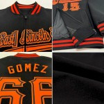 Custom Black Red-White Bomber Varsity Letterman Two Tone Zipper Jacket