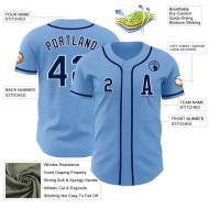 Custom Light Blue Navy-White Authentic Baseball Jersey Custom Light Blue Navy-White Authentic Baseball Jersey