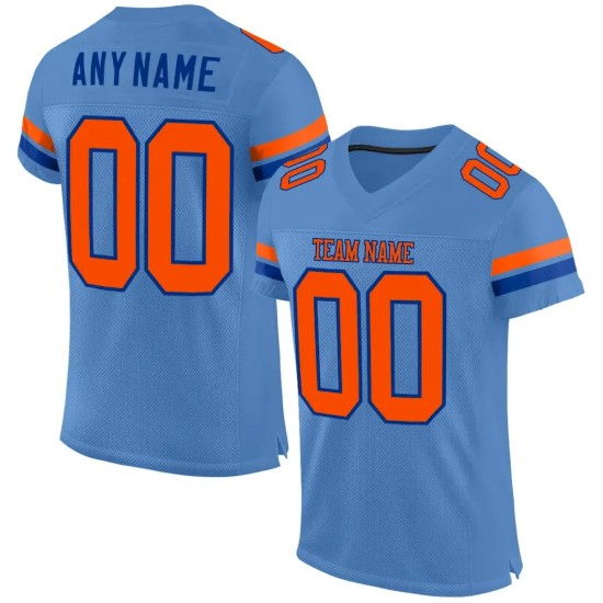 Custom Light Blue Orange-Royal Mesh Authentic Football Jersey Custom Light Blue Orange-Royal Mesh Authentic Football Jersey