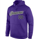 Custom Stitched Purple Black-Gray Sports Pullover Sweatshirt Hoodie