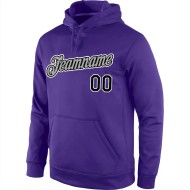 Custom Stitched Purple Black-Gray Sports Pullover Sweatshirt Hoodie