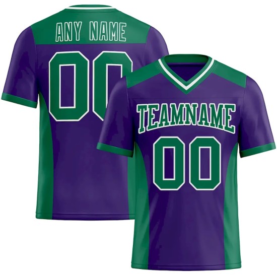 Custom Purple Kelly Green-White Mesh Authentic Football Jersey Custom Purple Kelly Green-White Mesh Authentic Football Jersey