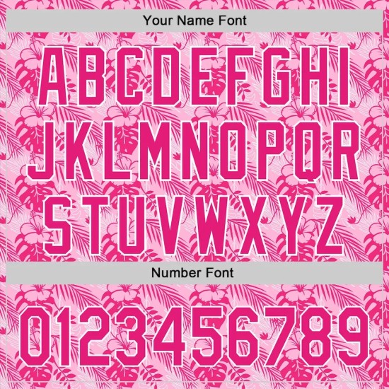 Custom Hot Pink White 3D Tropical Hawaii Jungle Leaves And Flower Authentic Baseball Jersey