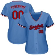 Custom Light Blue Red-Navy Authentic Baseball Jersey Custom Light Blue Red-Navy Authentic Baseball Jersey