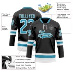 Custom Black Panther Blue-White Hockey Lace Neck Jersey Custom Black Panther Blue-White Hockey Lace Neck Jersey