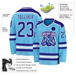 Custom Sky Blue Dark Purple-White Hockey Jersey Custom Sky Blue Dark Purple-White Hockey Jersey