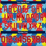 Custom Black Red-Royal 3D Pattern Design Autism Awareness Puzzle Pieces Authentic Basketball Jersey