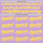 Custom Light Purple Gold-White Authentic Baseball Jersey