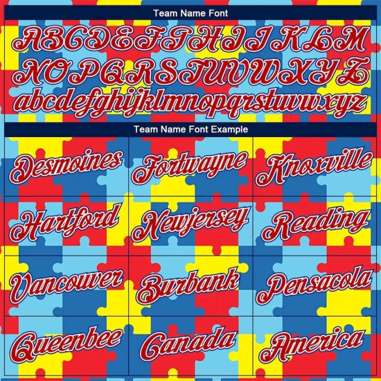 Custom Black Red-Royal 3D Pattern Design Autism Awareness Puzzle Pieces Authentic Basketball Jersey