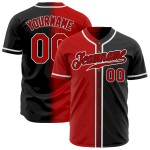 Custom Black Red-White Authentic Gradient Fashion Baseball Jersey Custom Black Red-White Authentic Gradient Fashion Baseball Jersey