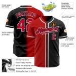 Custom Black Red-White Authentic Gradient Fashion Baseball Jersey Custom Black Red-White Authentic Gradient Fashion Baseball Jersey
