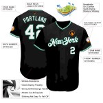Custom Black White-Kelly Green Authentic Baseball Jersey Custom Black White-Kelly Green Authentic Baseball Jersey