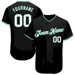 Custom Black White-Kelly Green Authentic Baseball Jersey Custom Black White-Kelly Green Authentic Baseball Jersey